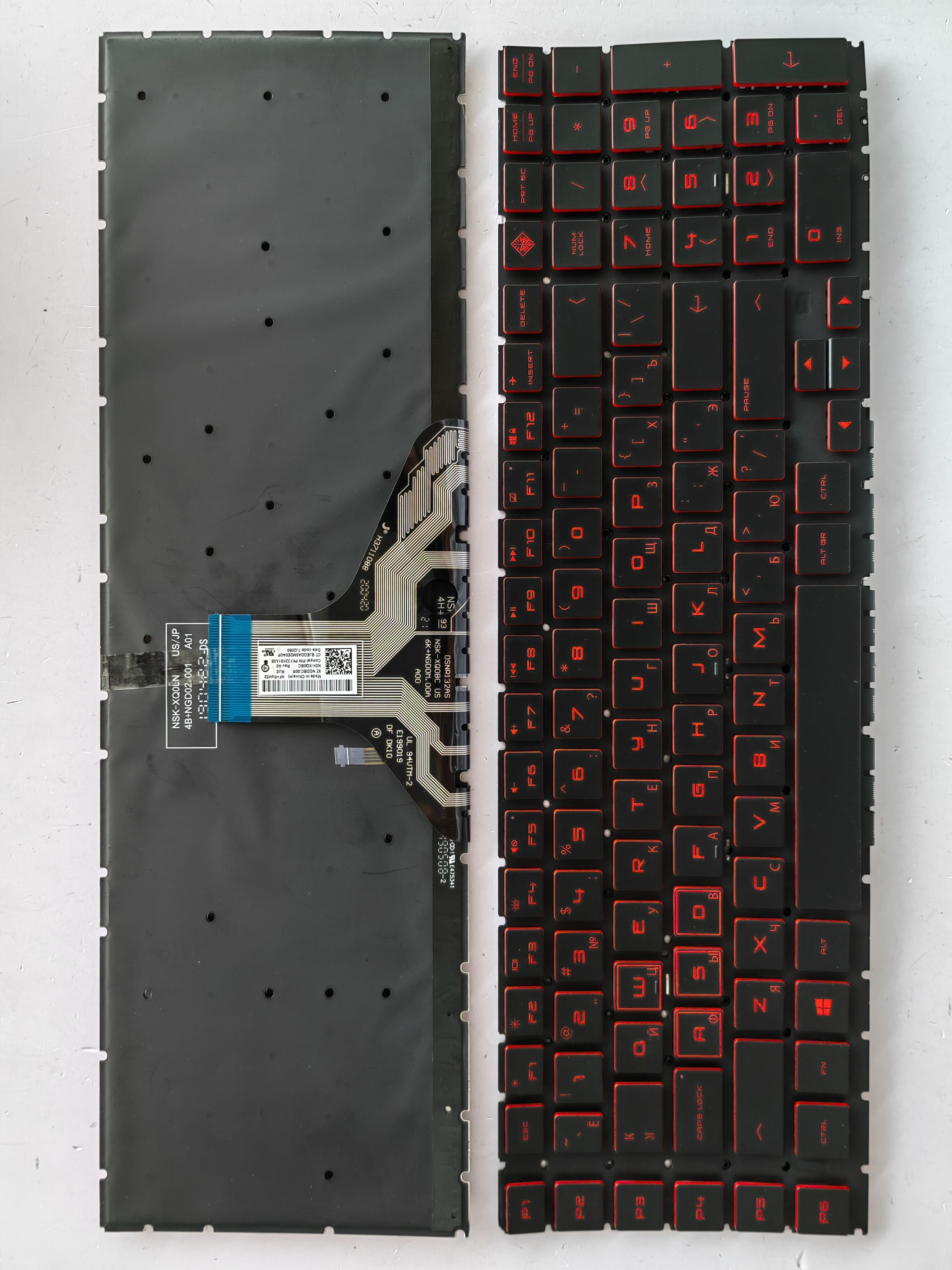 Picture of New Replacement Laptop Keyboard For HP 17-CB BLACK Backlit,Red Printing,Red side RU Layout